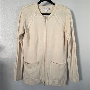 St. John Sport Cashmere Zip Up Cardigan Sweater SZ P